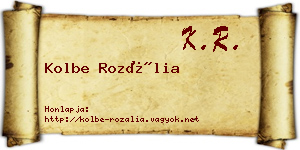Kolbe Rozália névjegykártya